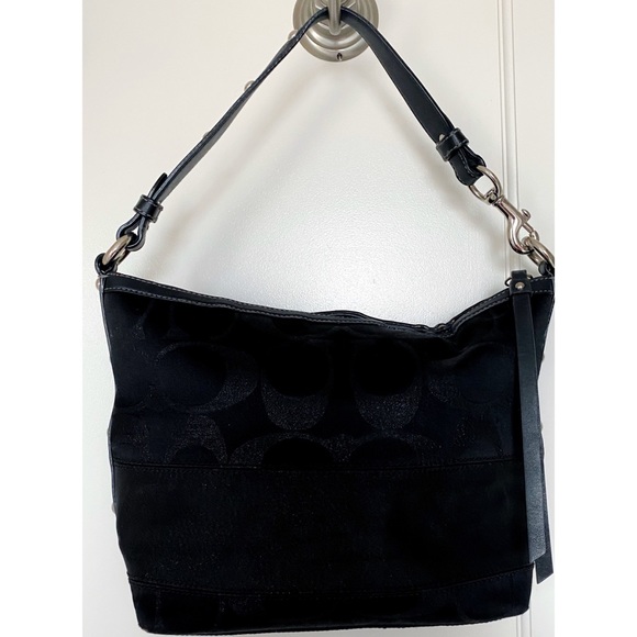 Coach Signature Stripe Studded Lurex Shoulder Bag - Picture 2 of 5